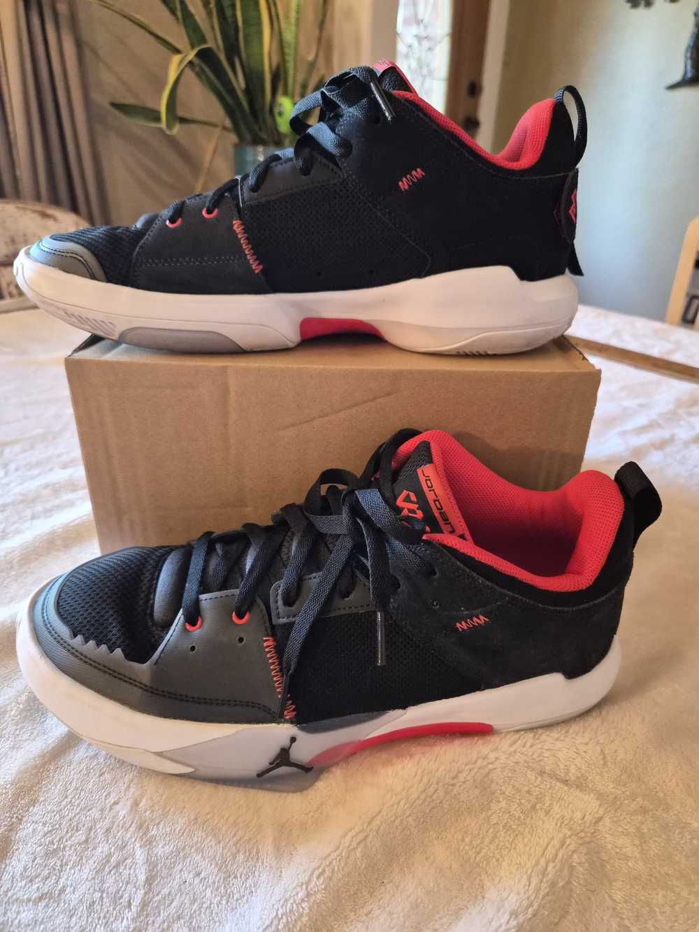 Jordan One Take 5 Men’s 11.5 Black Habanero Red Basketball Shoes FD2335-006
